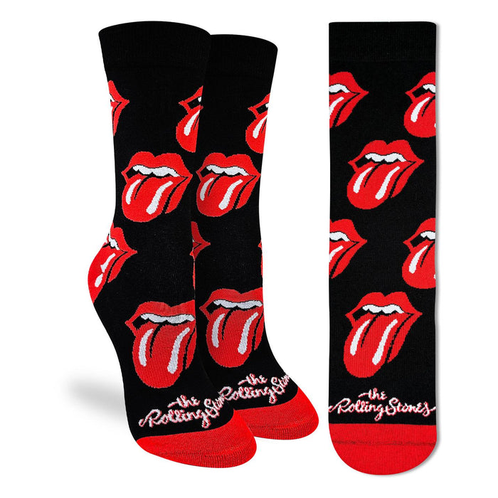 Women's The Rolling Stones, Red Hot Lips on Black Socks