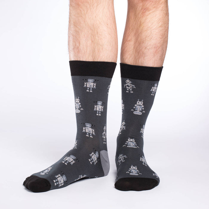 Men's Grey Robot Socks