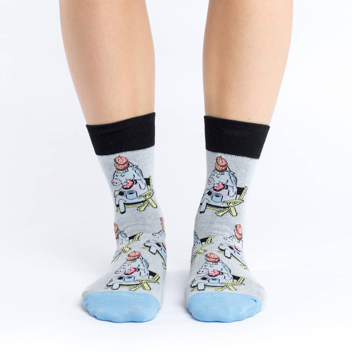 Women's Donut Eating Unicorn Socks