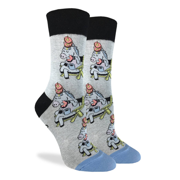 Women's Donut Eating Unicorn Socks