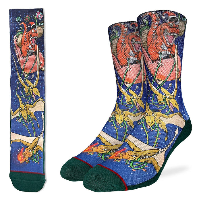 Men's Santa Claus Tyrannosaurus Rex Christmas Socks