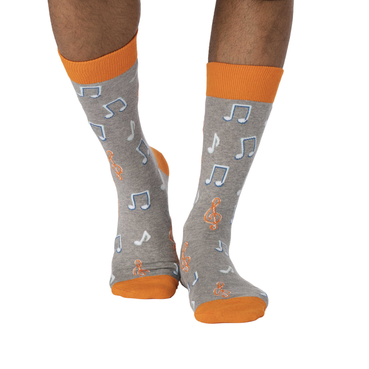Men's Orange Music Notes Socks