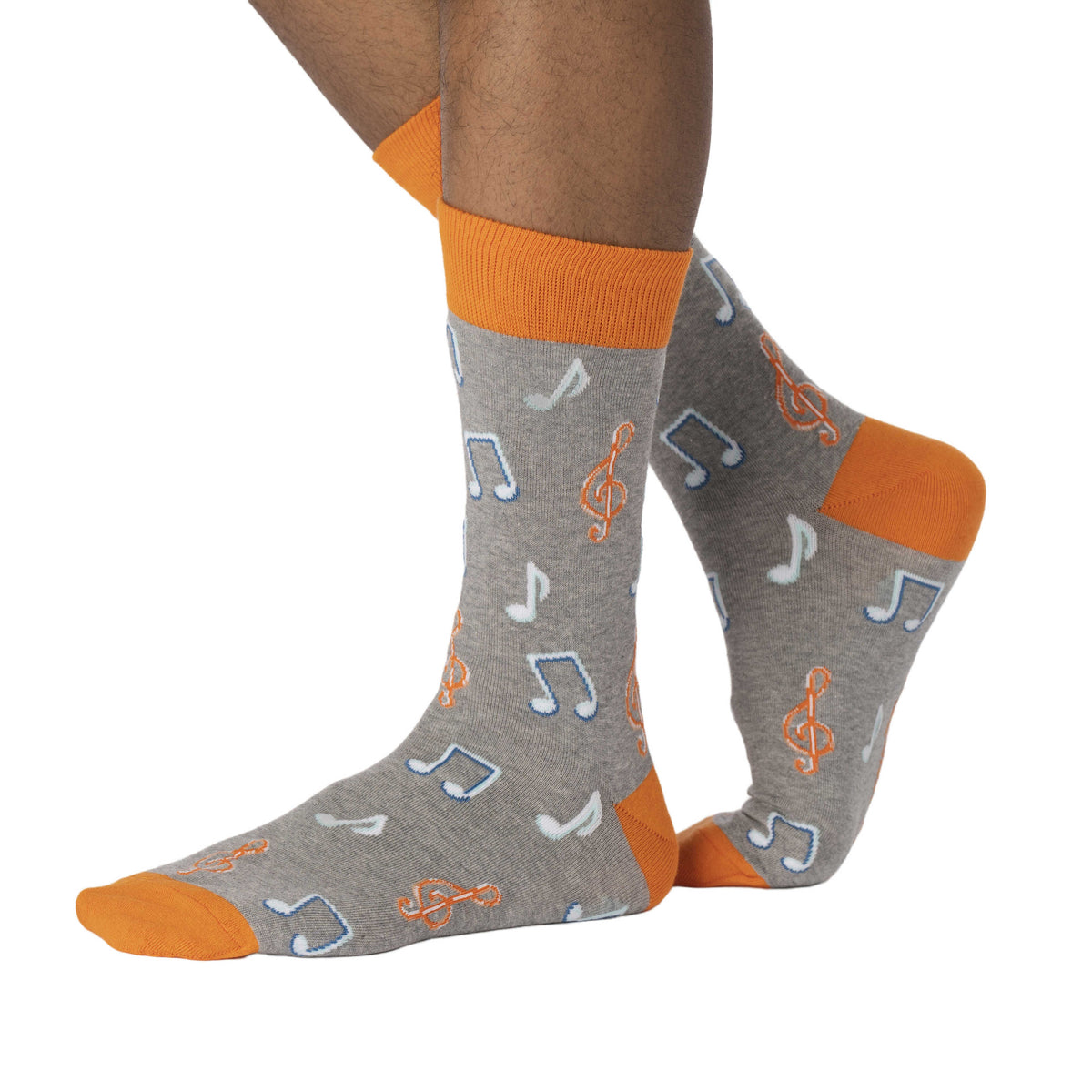 Men's Orange Music Notes Socks
