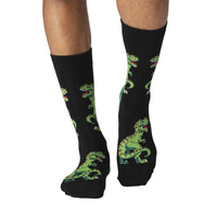 Men's Black T-Rex Dinosaur Socks