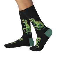 Men's Black T-Rex Dinosaur Socks
