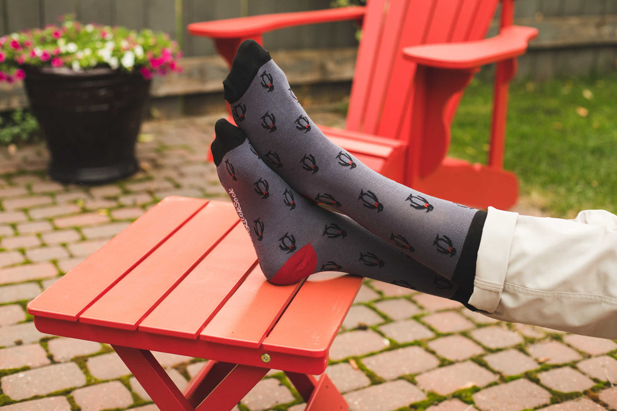 Men's Grey Penguin Socks