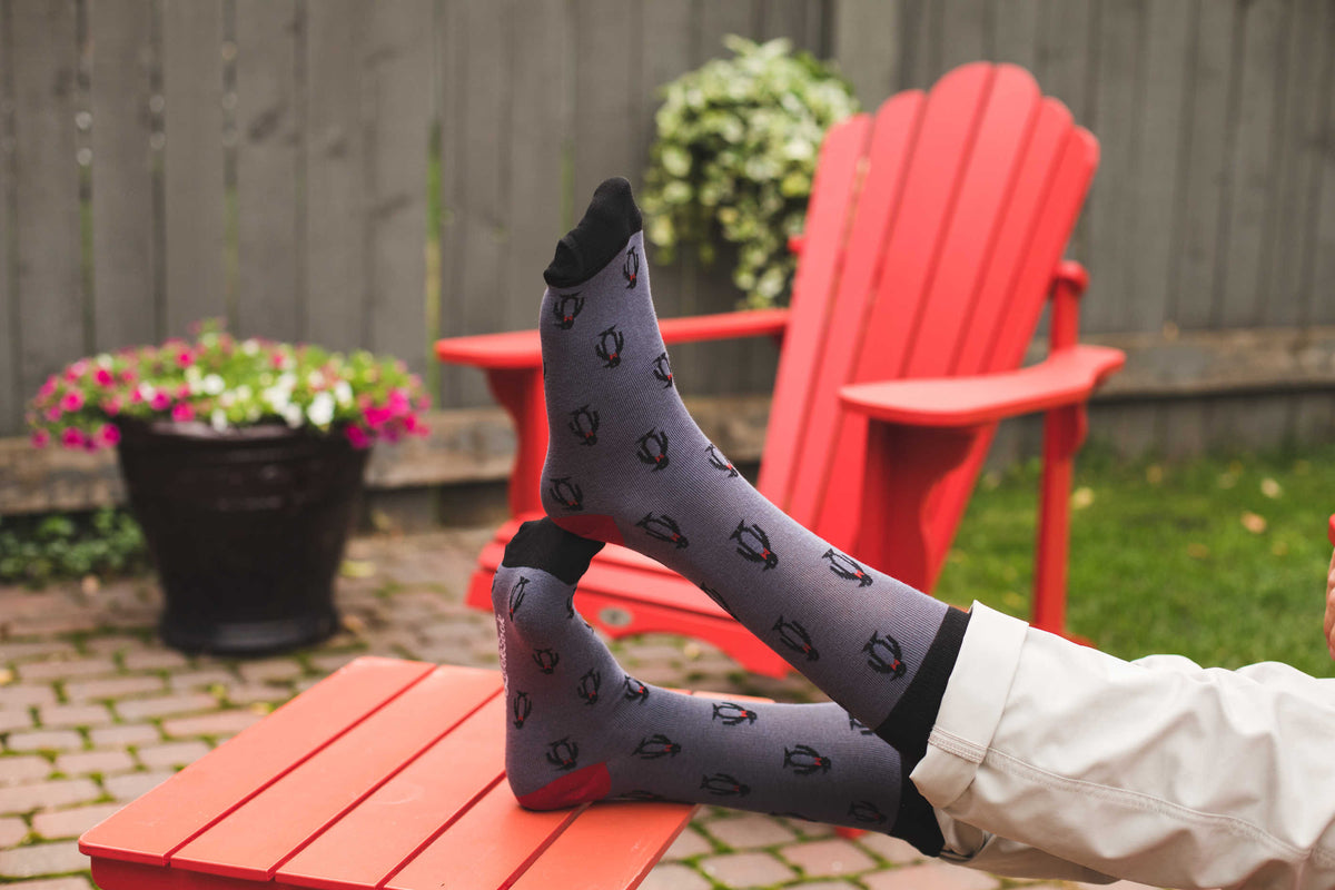 Men's Grey Penguin Socks