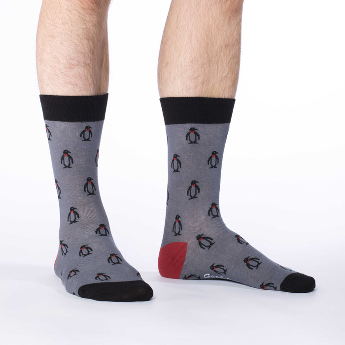 Men's Big & Tall Grey Penguin Socks