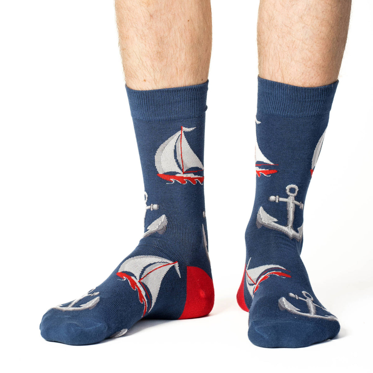 Men's Navy Anchors & Boats Socks