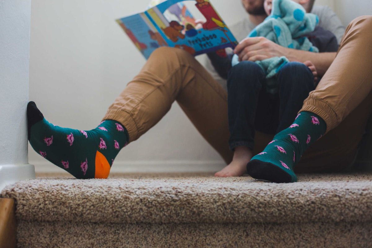 Men's Green Pig Socks