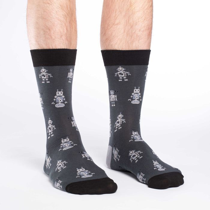 Men's Grey Robot Socks