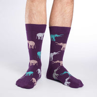 Men's Purple Elephants Socks