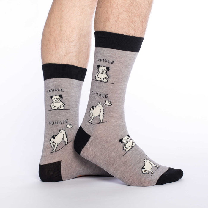 Men's Big & Tall Yoga Pug Socks
