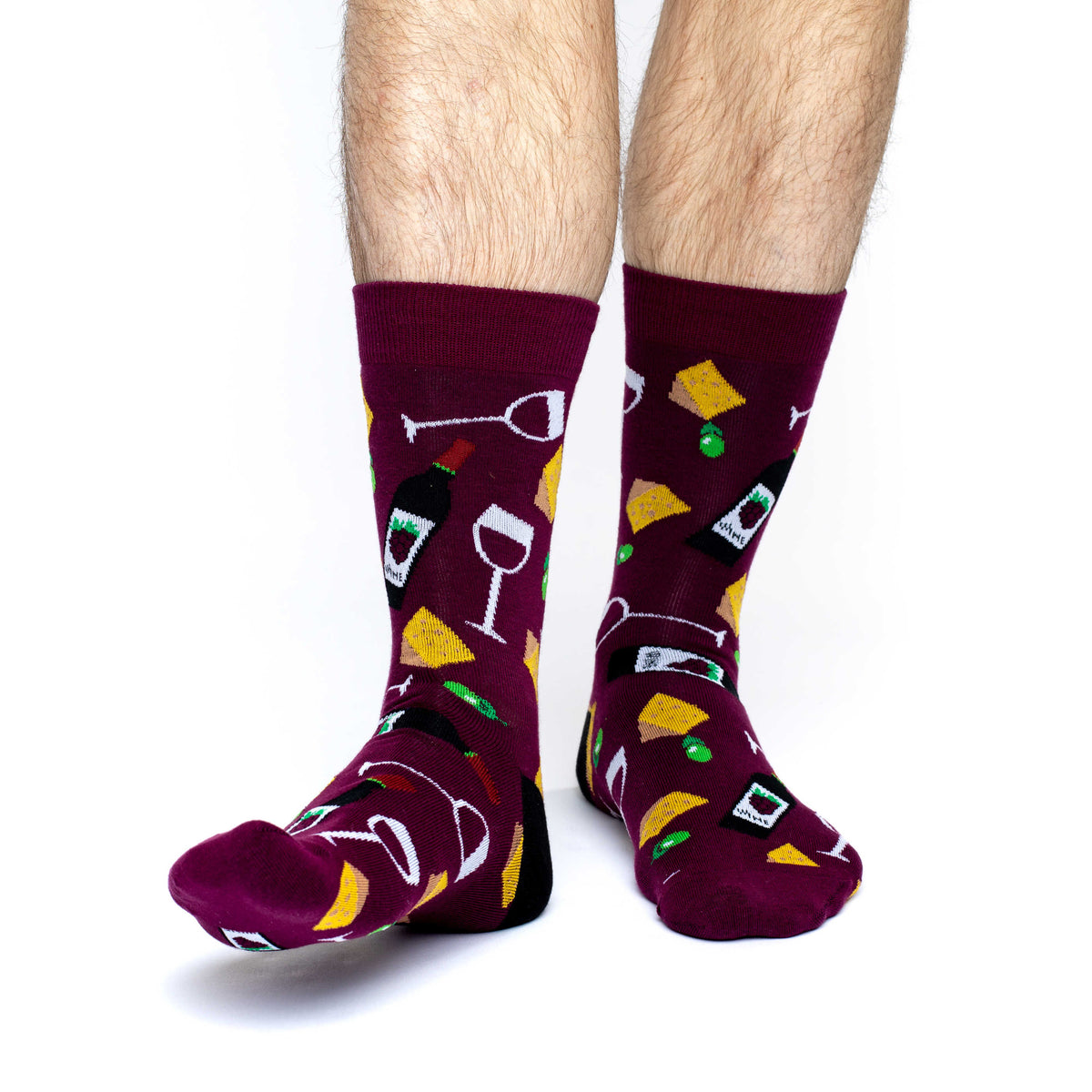 Men's Wine & Cheese Socks