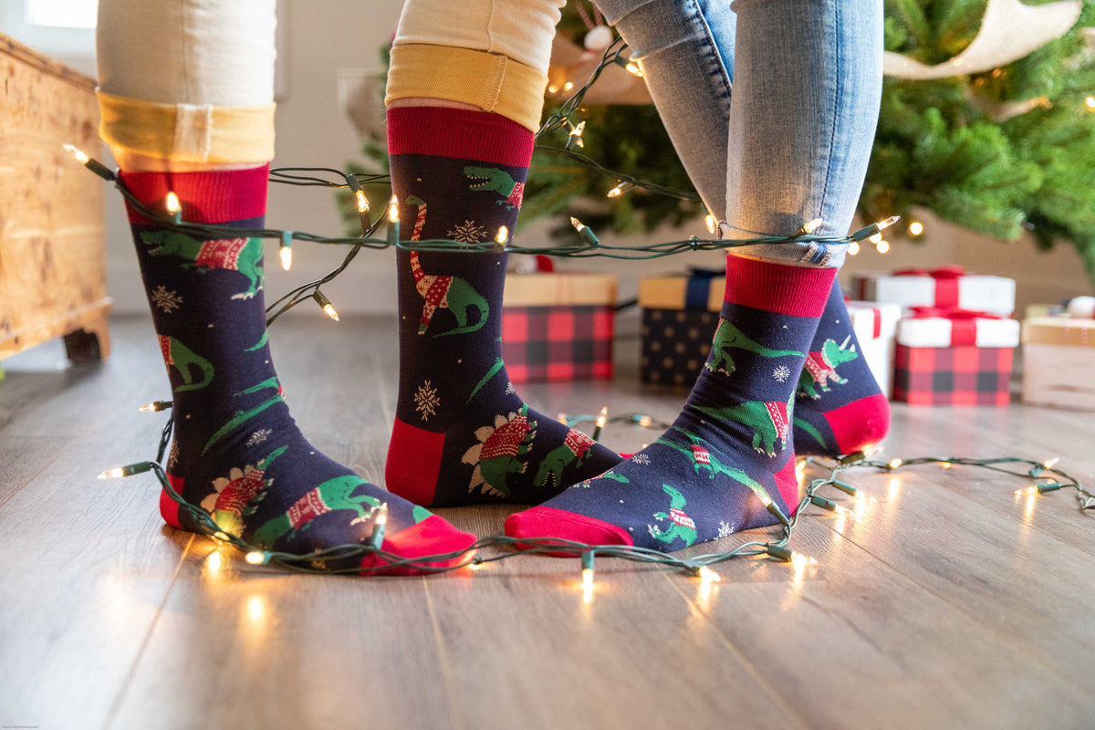 Women's Christmas Sweater Dinosaur Socks