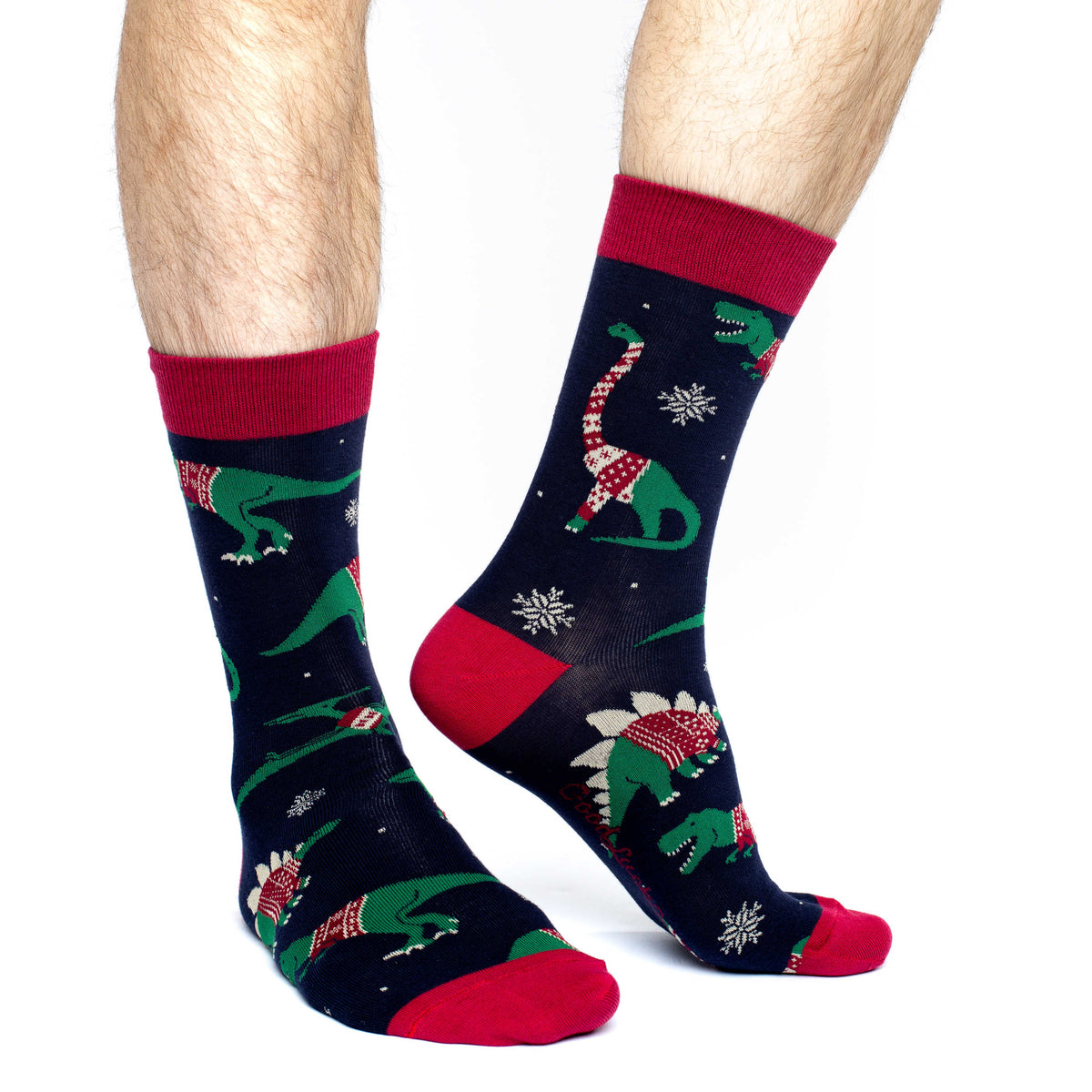 Men's Christmas Sweater Dinosaur Socks
