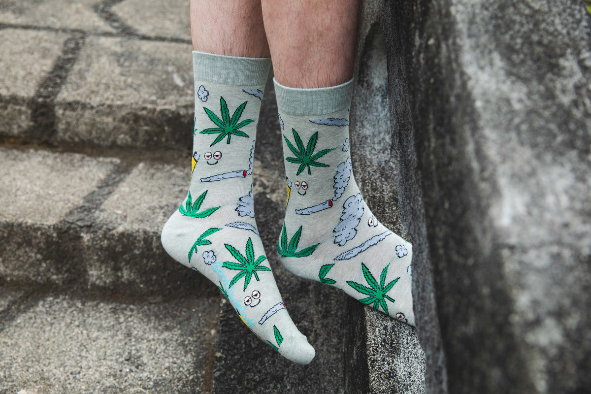 Men's Big & Tall Stoned Marijuana Socks