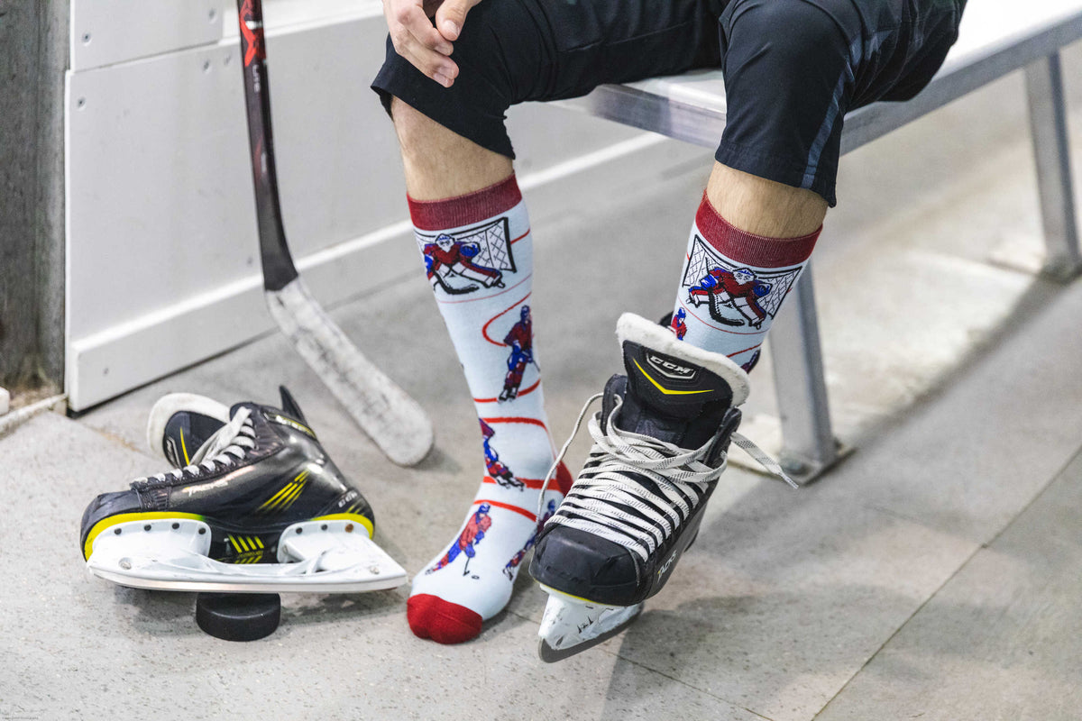 Men's Hockey, Red & Blue Socks