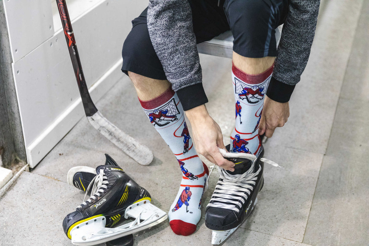 Men's Hockey, Red & Blue Socks