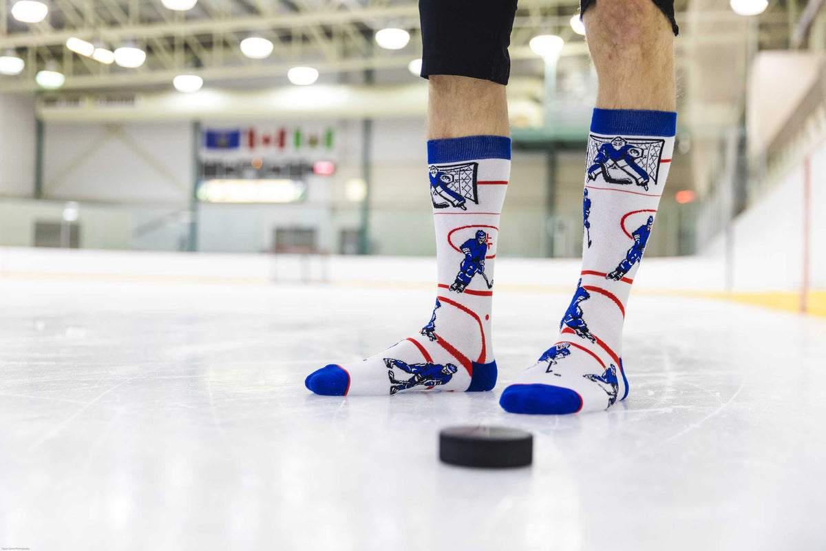 Men's Hockey, Blue & White Socks