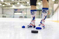 Men's Hockey, Blue & White Socks