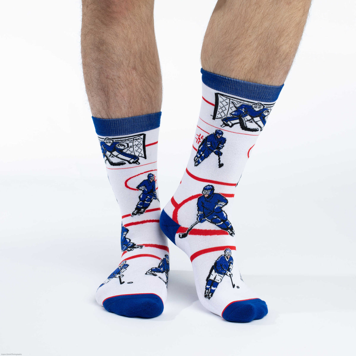 Men's Hockey, Blue & White Socks