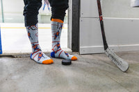 Men's Hockey, Orange & Blue Socks