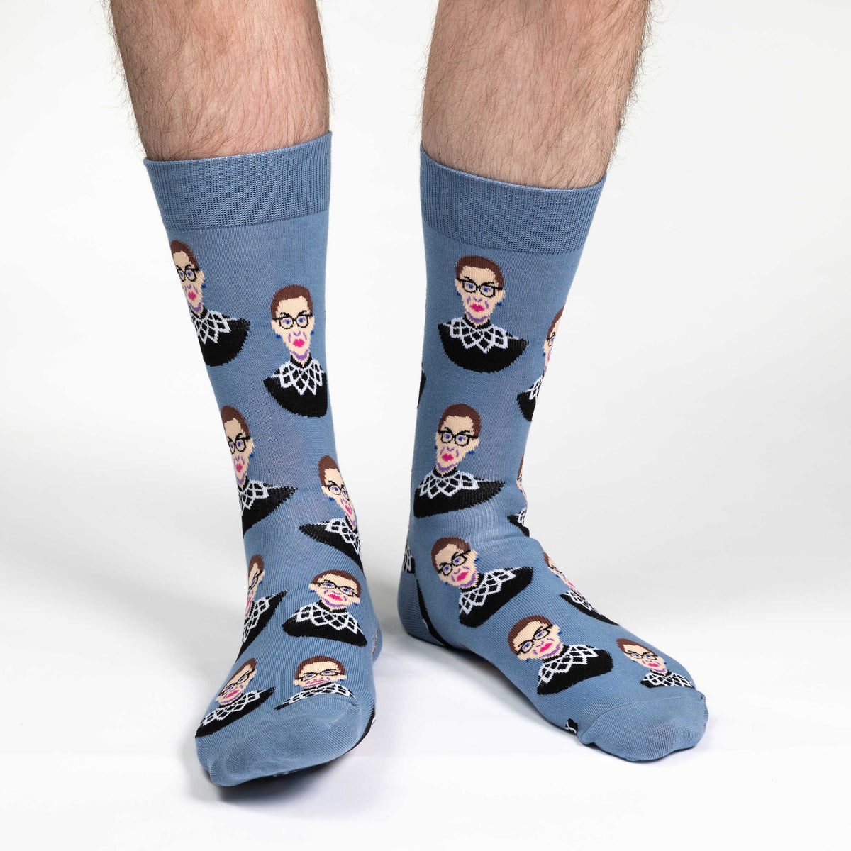 Men's Ruth Bader Ginsburg, Blue Socks