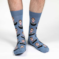 Men's Ruth Bader Ginsburg, Blue Socks