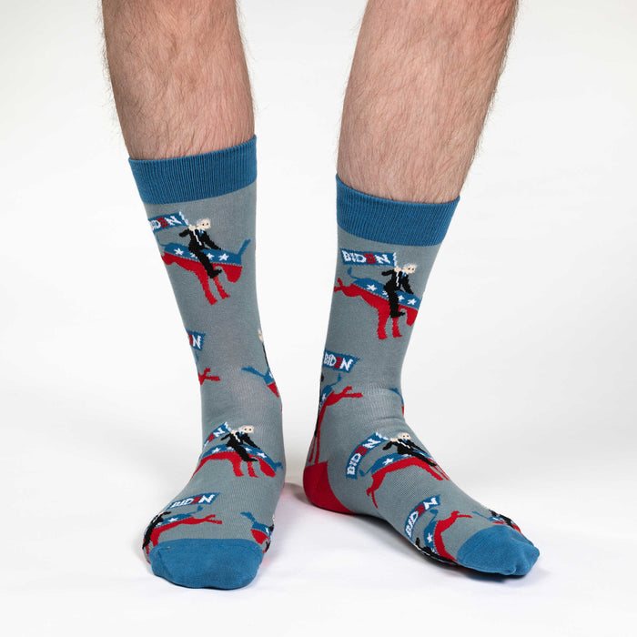 Men's Joe Biden Riding Donkey Socks