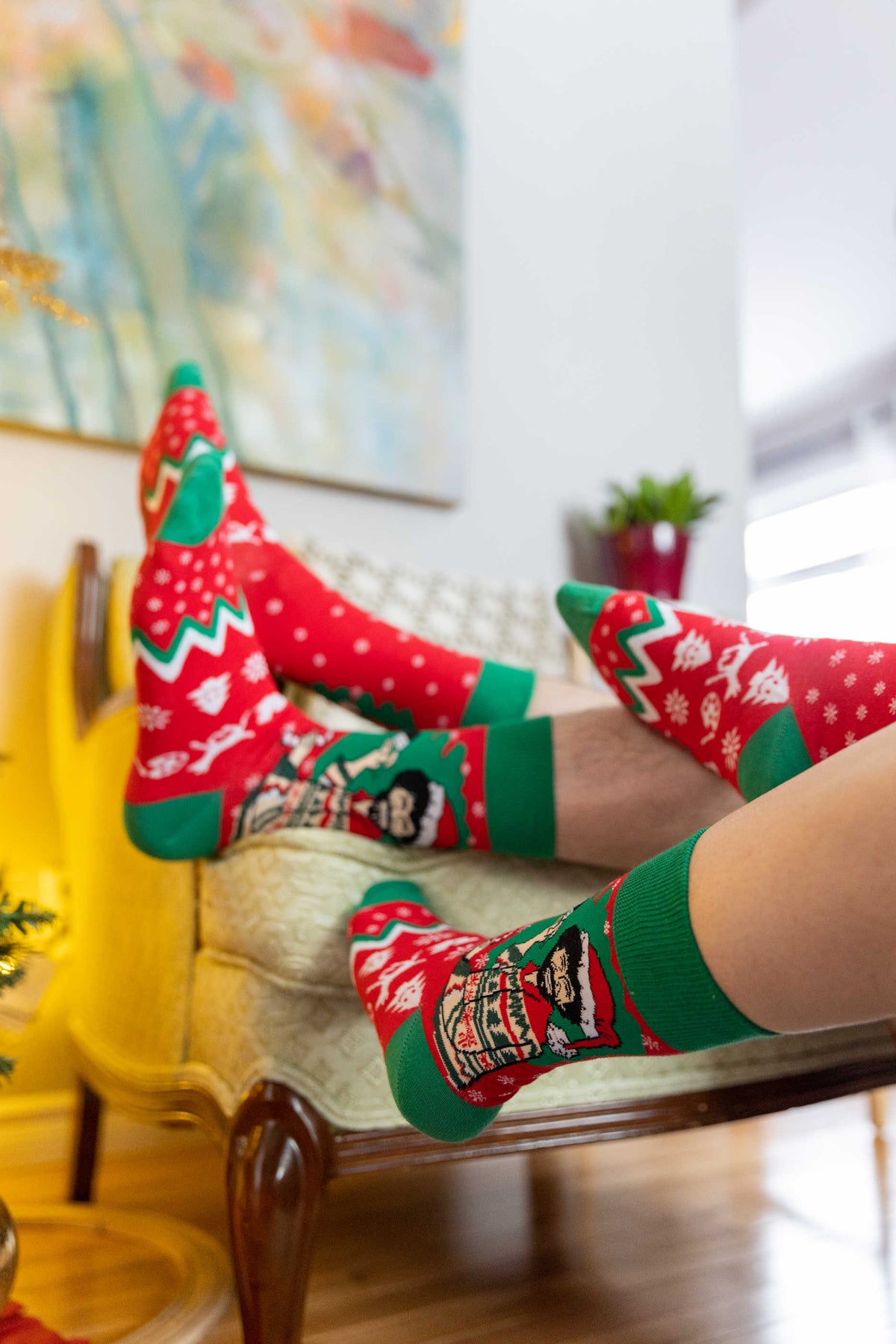 Women's Bob Ross Christmas Socks