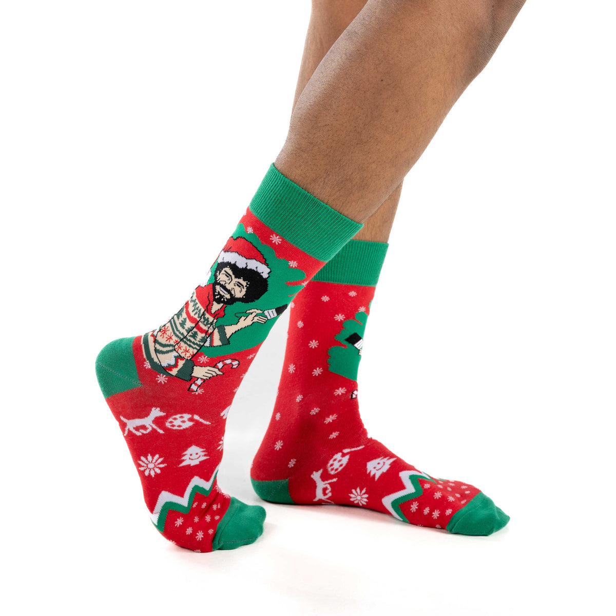 Men's Bob Ross, Christmas Socks
