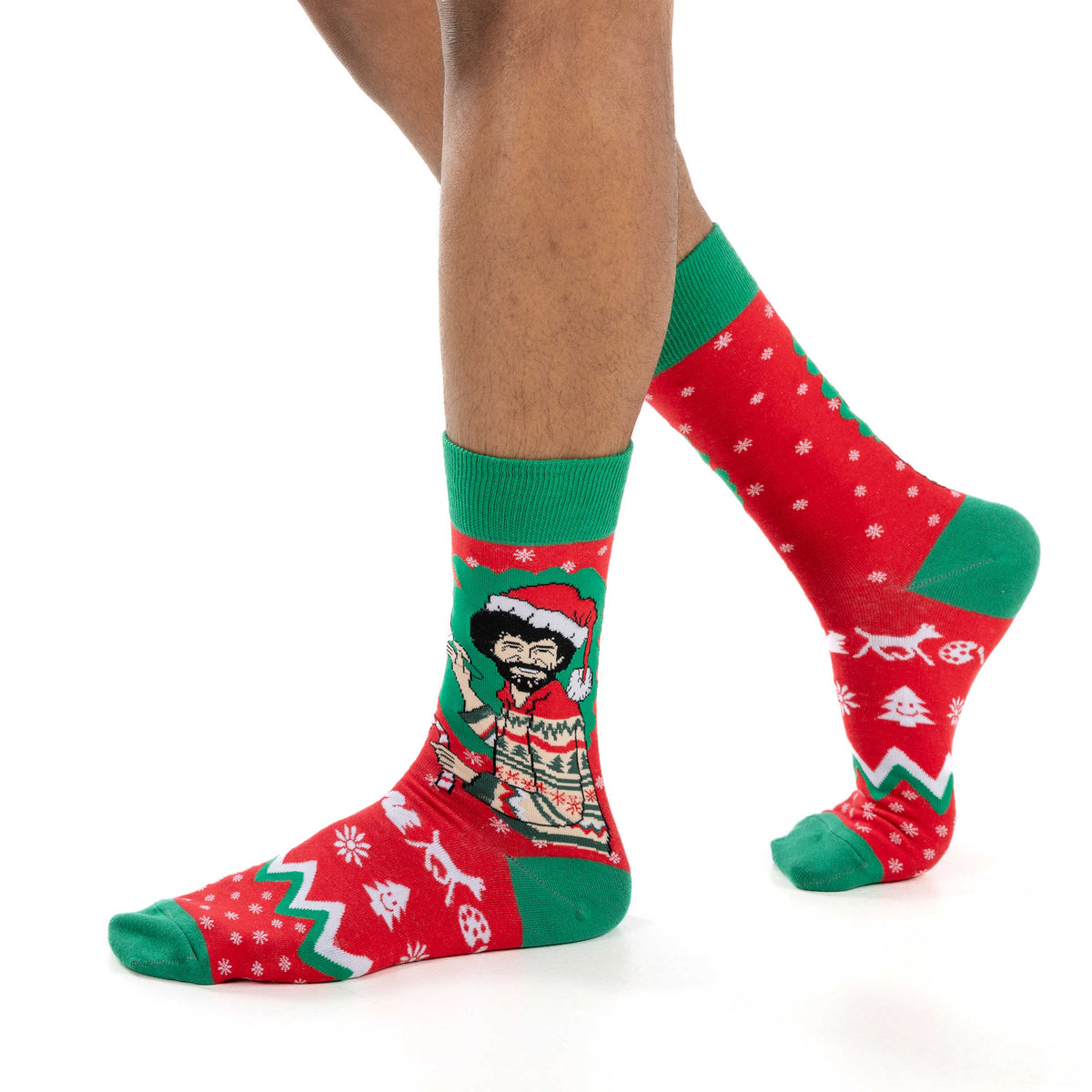 Men's Bob Ross, Christmas Socks