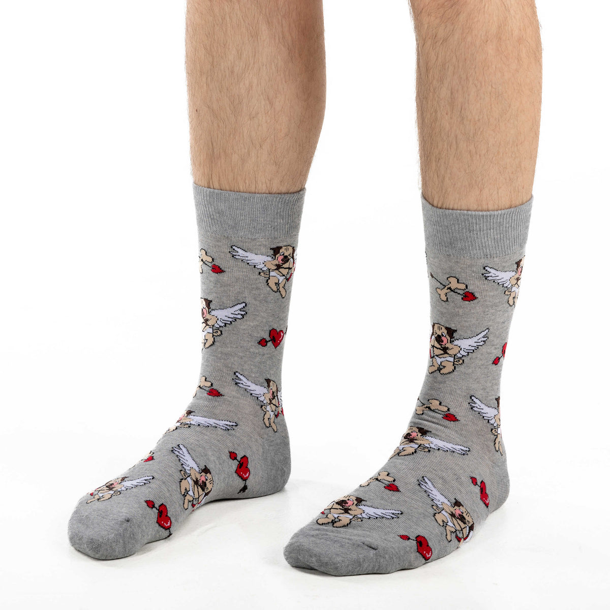 Men's Valentine's Day Cupid Pugs Socks
