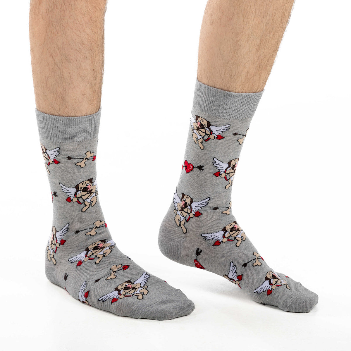 Men's Valentine's Day Cupid Pugs Socks
