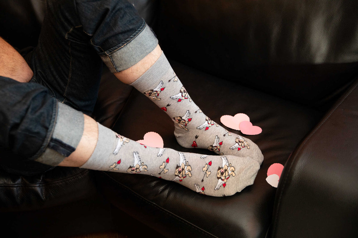 Men's Valentine's Day Cupid Pugs Socks