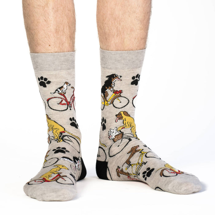 Men's Big & Tall Dogs Riding Bikes Socks