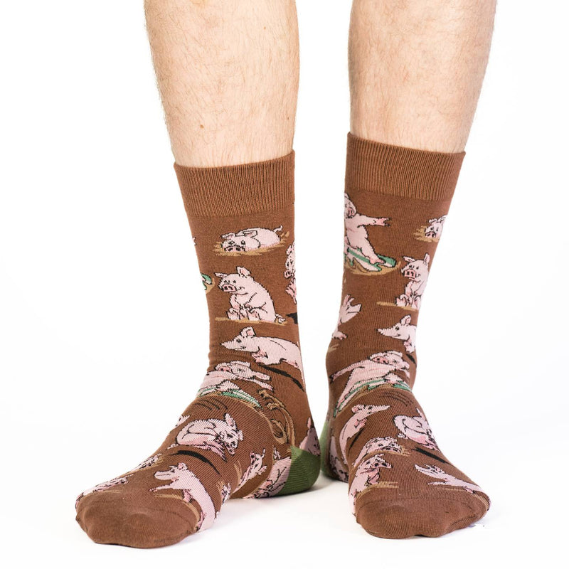 Men's Pigs Playing in Mud Socks