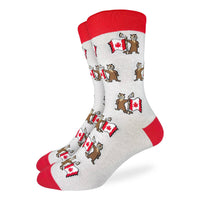 Men's Beaver Waving Canada Flag Socks