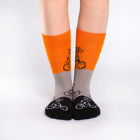Women's Orange Dogs Riding Bikes Socks