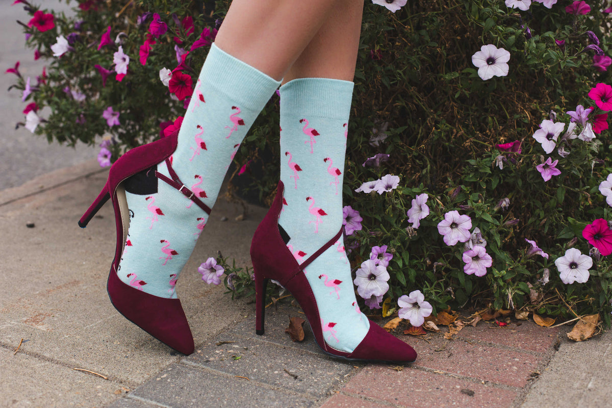 Women's Mint Flamingo Party Socks