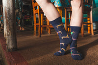 Women's Blue Wiener Dog Socks