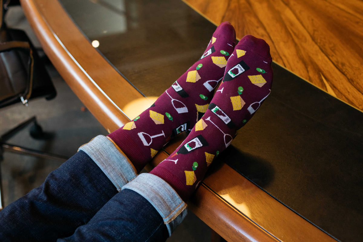 Women's Wine & Cheese Socks