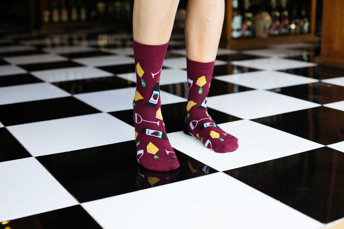 Women's Wine & Cheese Socks