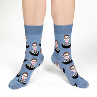 Women's Ruth Bader Ginsburg, Blue Socks