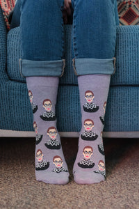 Women's Ruth Bader Ginsburg, Purple Socks