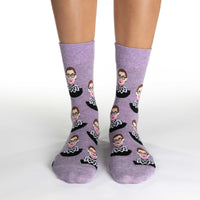 Women's Ruth Bader Ginsburg, Purple Socks
