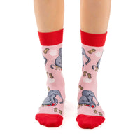 Women's Elephant Putting on Shoes Socks