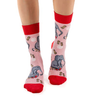 Women's Elephant Putting on Shoes Socks