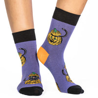 Women's Black Cats Hiding in Pumpkins Socks